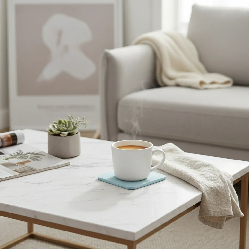 Dessous De Verre En Diatomite Bleue 6