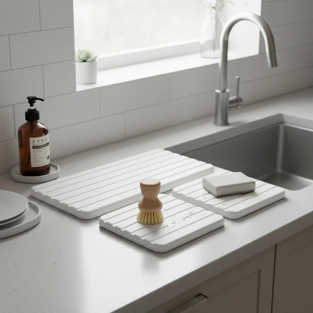 Lot de 3 Plateaux d'Évier en Diatomite 3